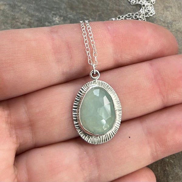 Aquamarine, Sterling Silver Necklace by Kate Wells Crooked River Jewelry