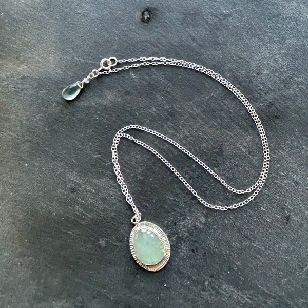 Aquamarine, Sterling Silver Necklace by Kate Wells Crooked River Jewelry