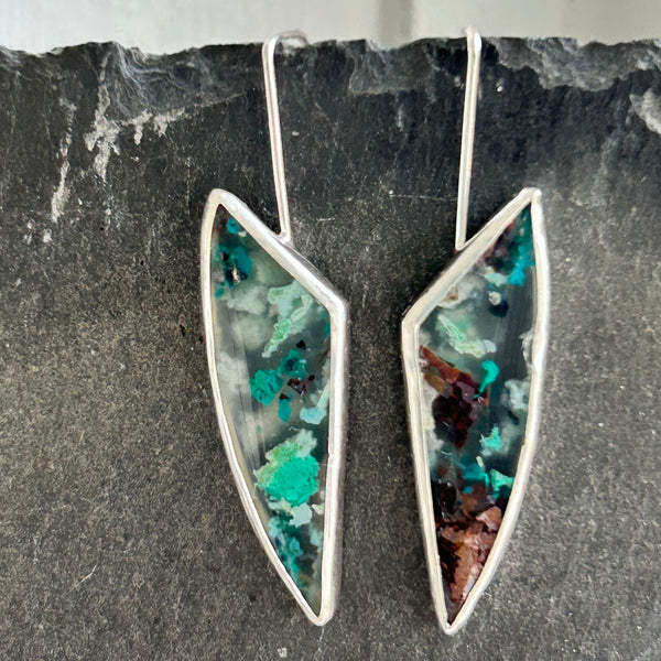 Chalcedony Confetti Earrings by Kate Wells Crooked River Jewelry