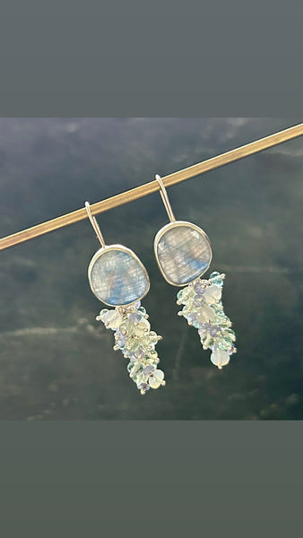 Sapphire Tassel Earrings by Kate Wells Crooked River Jewelry