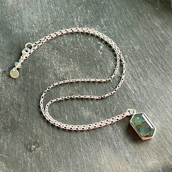 Labradorite Sterling Silver Necklace by Kate Wells Crooked River Jewelry