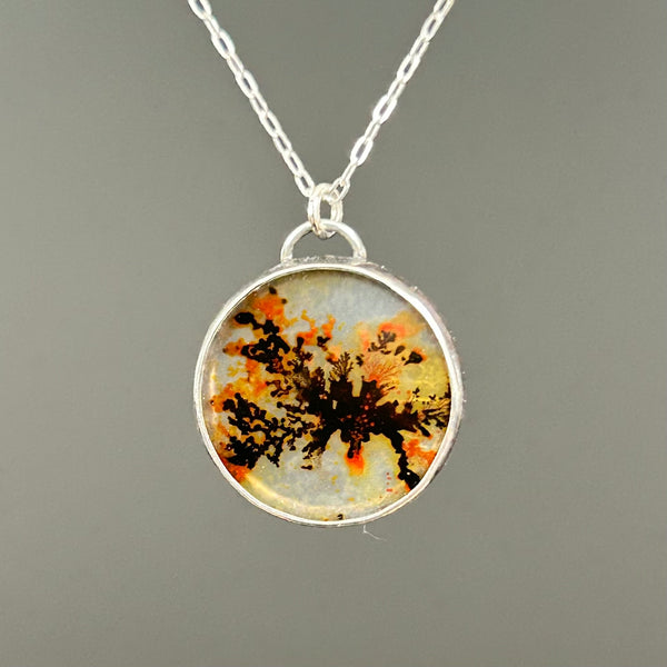 Dendritic Agate Sterling Silver Necklace by Kate Wells Crooked River Jewelry