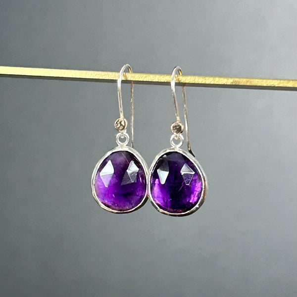 Amethyst, 14k, Sterling Silver Earrings by Kate Wells Crooked River Jewelry