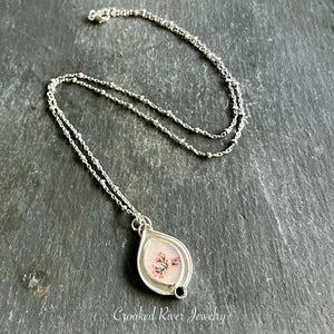 Dendritic Agate Black Spinel Sterling Necklace by Kate Wells Crooked River Jewelry