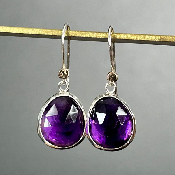 Amethyst, 14k, Sterling Silver Earrings by Kate Wells Crooked River Jewelry