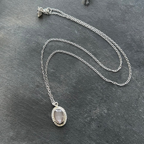 Grey Moonstone, Sterling Silver Necklace by Kate Wells Crooked River Jewelry