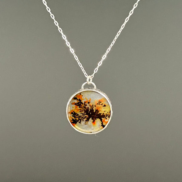Dendritic Agate Sterling Silver Necklace by Kate Wells Crooked River Jewelry