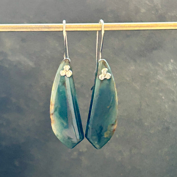 Imperial Jasper, Sterling Silver Earrings by Kate Wells Crooked River Jewelry