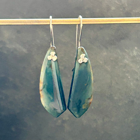 Imperial Jasper, Sterling Silver Earrings by Kate Wells Crooked River Jewelry