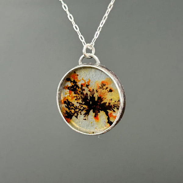 Dendritic Agate Sterling Silver Necklace by Kate Wells Crooked River Jewelry