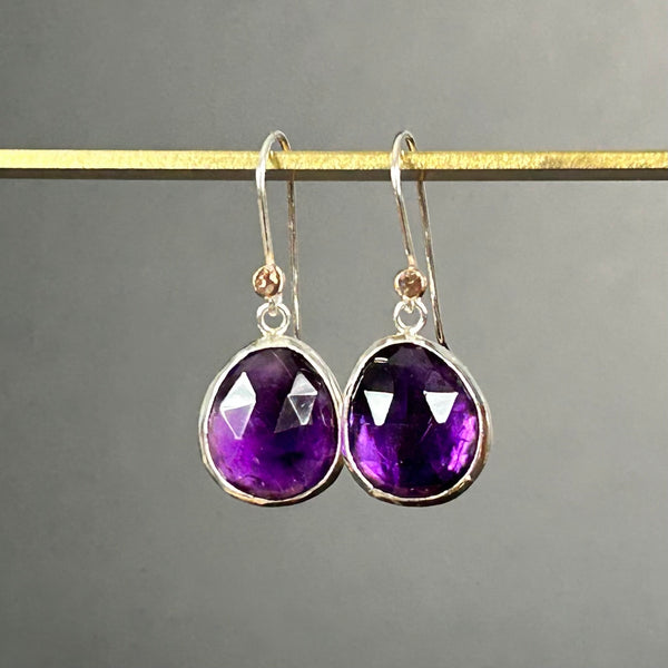 Amethyst, 14k, Sterling Silver Earrings by Kate Wells Crooked River Jewelry