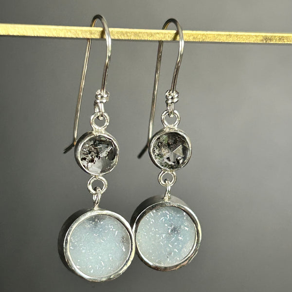 Quartz, Sterling Silver Dangle Earrings by Kate Wells Crooked River Jewelry