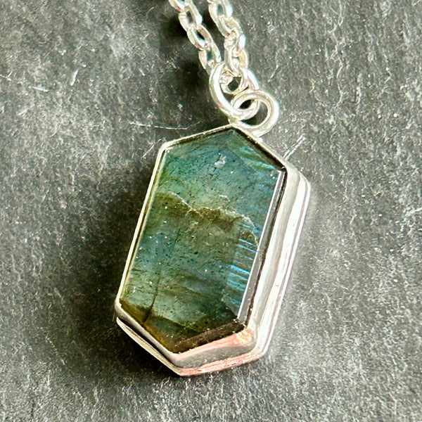 Labradorite Sterling Silver Necklace by Kate Wells Crooked River Jewelry