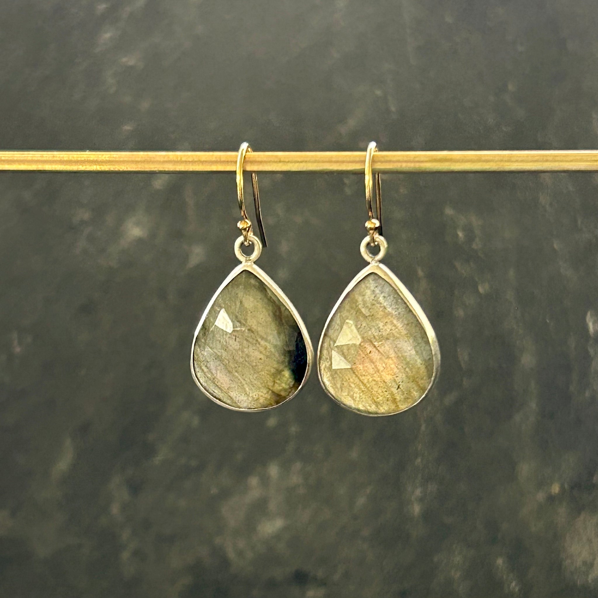Labradorite, Sterling SilveR, 14k Gold Fill Earrings by Kate Wells Crooked River Jewelry