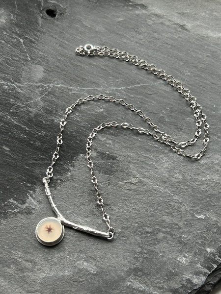 Dendritic Agate Fine Silver Branch Necklace by Kate Wells Crooked River Jewelry