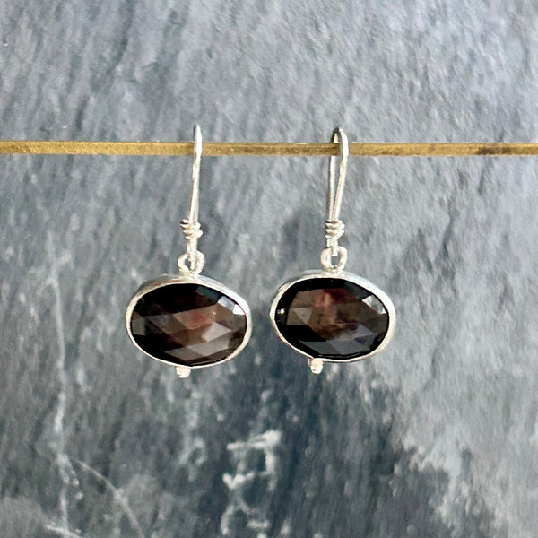 Sapphire, Sterling Silver Earrings by Kate Wells  Crooked River Jewerlry