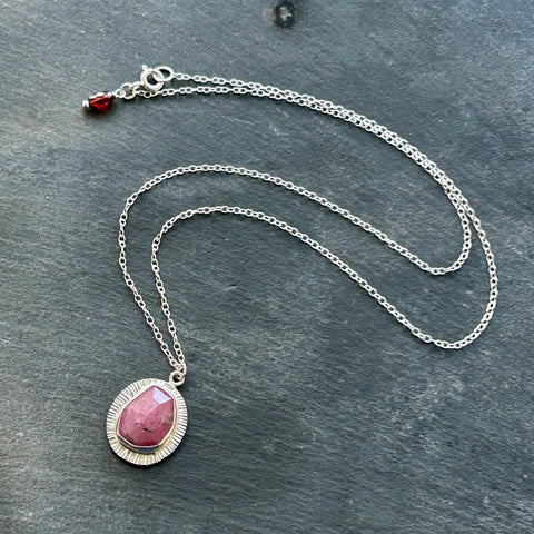 Pink Sapphire, Sterling Silver Necklace