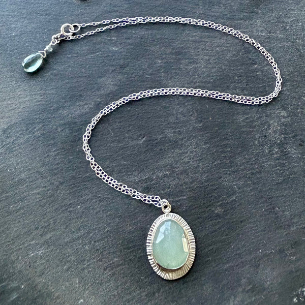 Aquamarine, Sterling Silver Necklace by Kate Wells Crooked River Jewelry