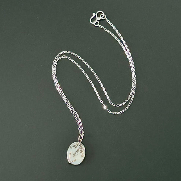 Dendritic Agate,18k, .925 Necklace by Kate Wells Crooked River Jewelry