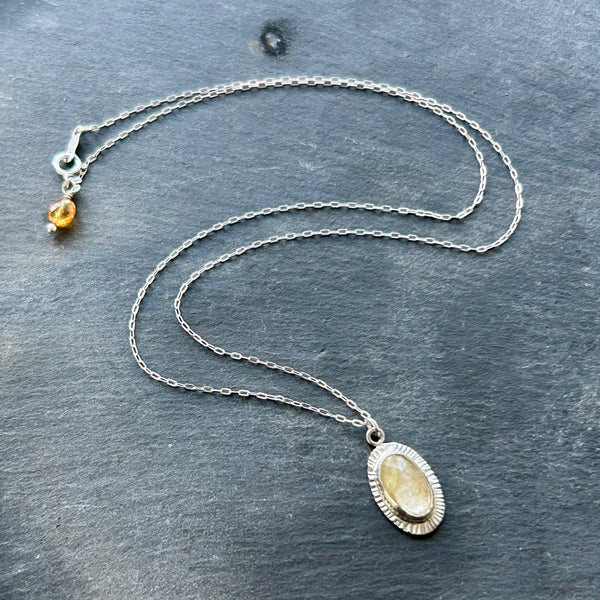 Rutilated Quartz, Sterling Silver Necklace by Kate Wells Crooked River Jewelry