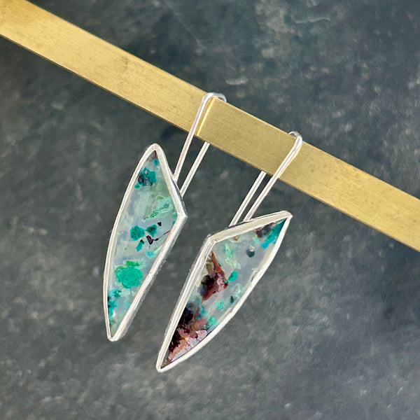 Chalcedony Confetti Earrings by Kate Wells Crooked River Jewelry