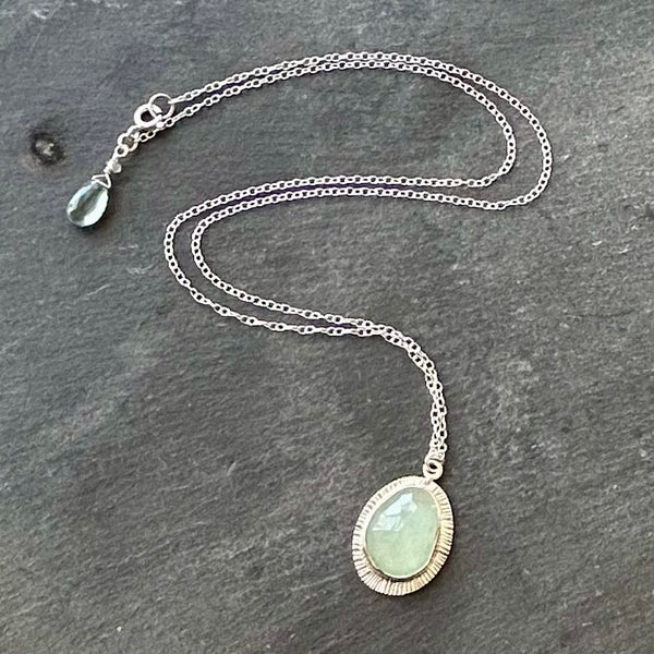 Aquamarine, Sterling Silver Necklace by Kate Wells Crooked River Jewelry
