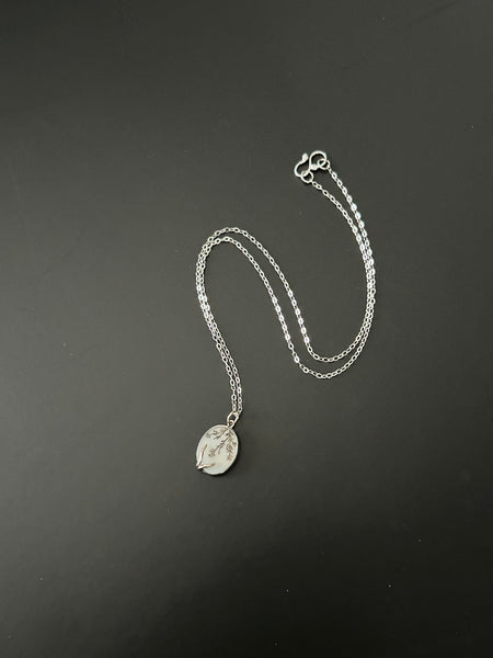 Dendritic Agate,18k, .925 Necklace by Kate Wells Crooked River Jewelry