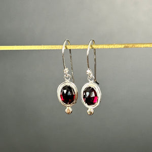 Garnet, 14k, Sterling Silver Earrings by Kate Wells Crooked River Jewelry