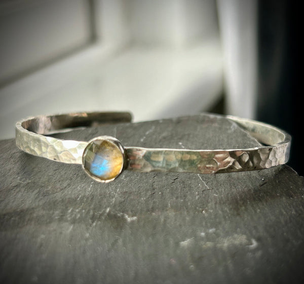 Labradorite, Sterling Silver Cuff Bracelet by Kate Wells Crooked River Jewey