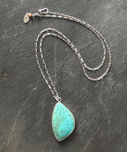 Narcozari Turquoise, Sterling Silver Necklace by Kate Wells Crooked River Jewelry