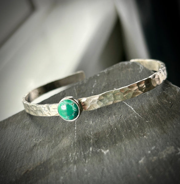 Turquoise, Sterling Silver Cuff Bracelet by Kate Wells Crooked River Jewelry