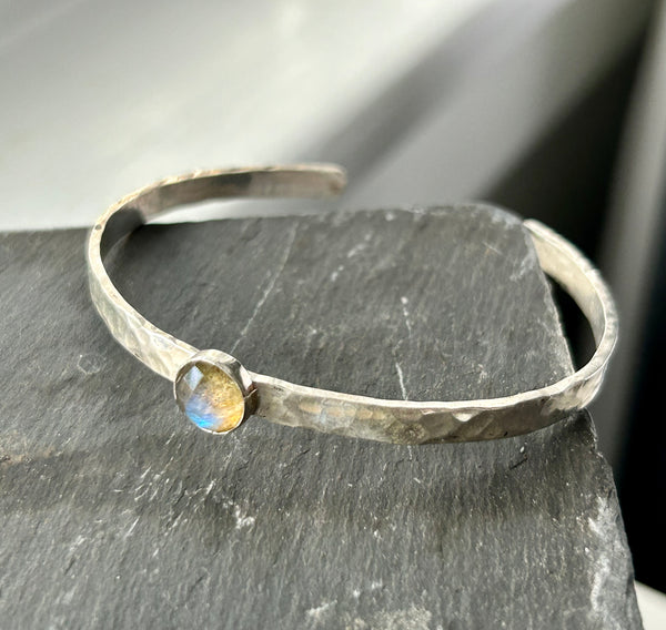 Labradorite, Sterling Silver Cuff Bracelet by Kate Wells Crooked River Jewey