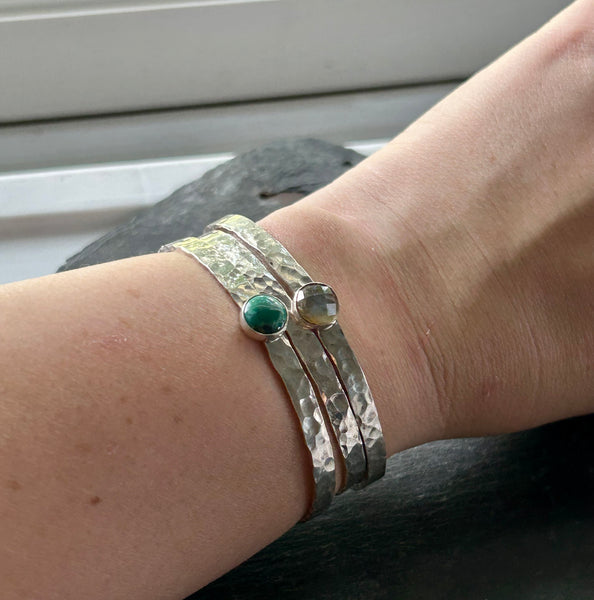 Labradorite, Sterling Silver Cuff Bracelet by Kate Wells Crooked River Jewey