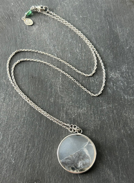 Dendritic Agate, Sterling Silver Necklace