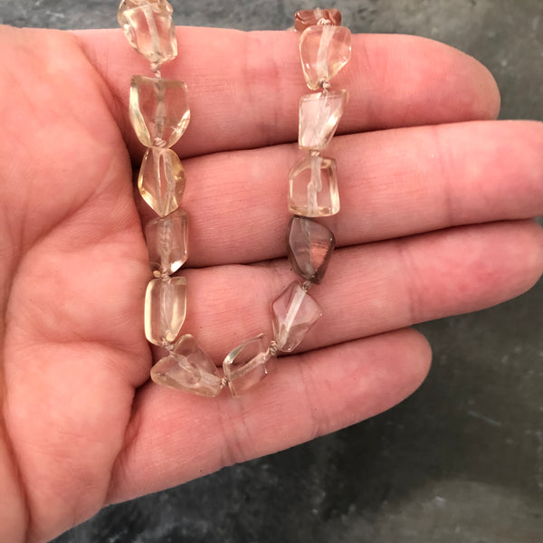 Oregon Sunstone Hand knotted Necklace by Kate Wells Crooked River Jewelry