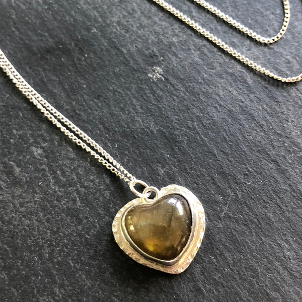 Labradorite Heart Pendant by Kate Wells Crooked River Jewelry