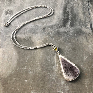 Phantom Quartz, Sphene Sterling Silver Necklace by Kate Wells Crooked River Jewelry