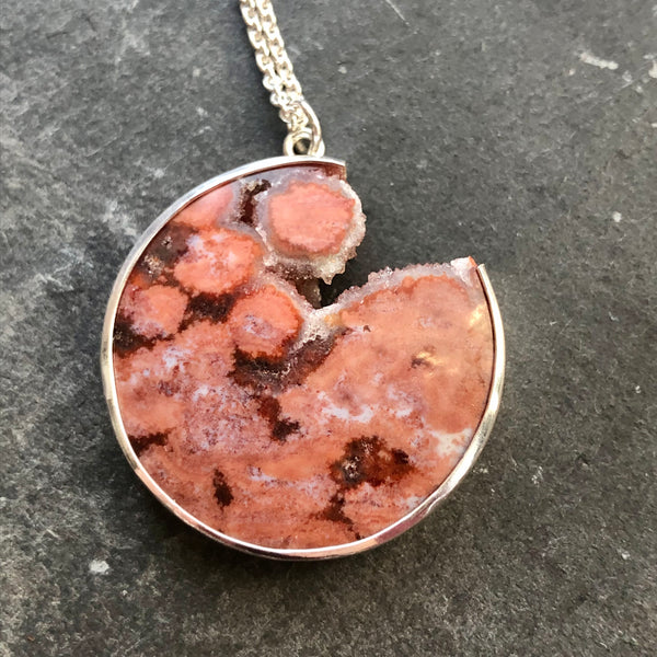 Ocean Jasper Druzy and Sterling Silver Necklace by Kate Wells Crooked River Jewelry