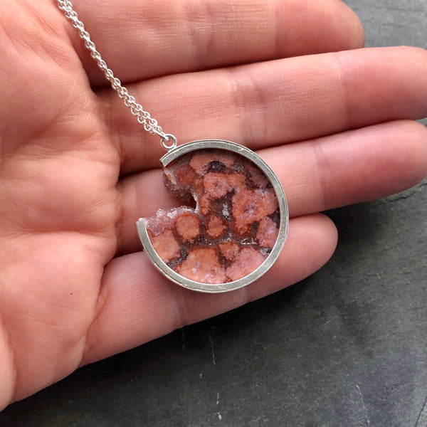 Ocean Jasper Druzy and Sterling Silver Necklace by Kate Wells Crooked River Jewelry