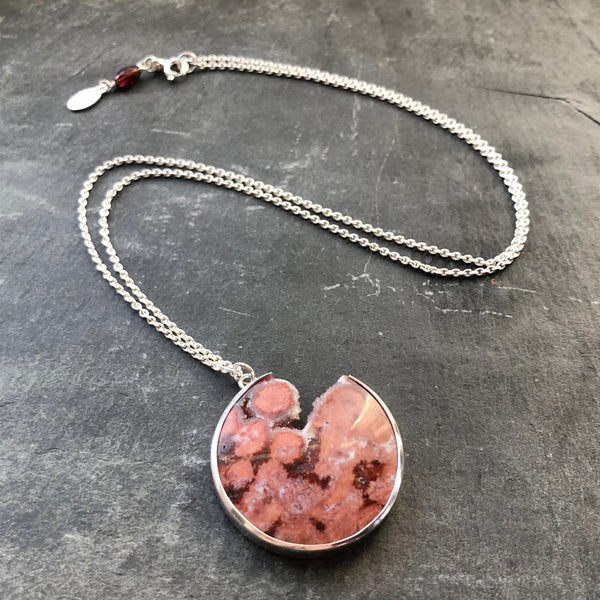 Ocean Jasper Druzy and Sterling Silver Necklace by Kate Wells Crooked River Jewelry