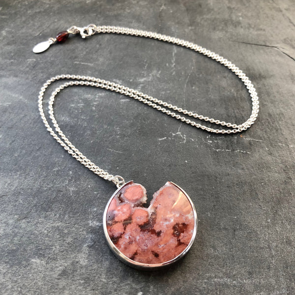 Ocean Jasper Druzy and Sterling Silver Necklace by Kate Wells Crooked River Jewelry